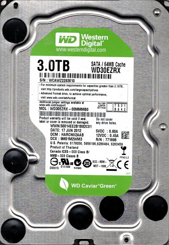 Western Digital WD30EZRX-00MMMB0 3TB DCM: HARCNV2AAB