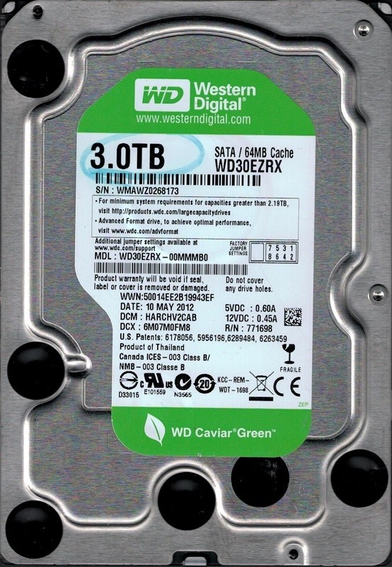 Western Digital WD30EZRX-00MMMB0 3TB DCM: HARCHV2CAB