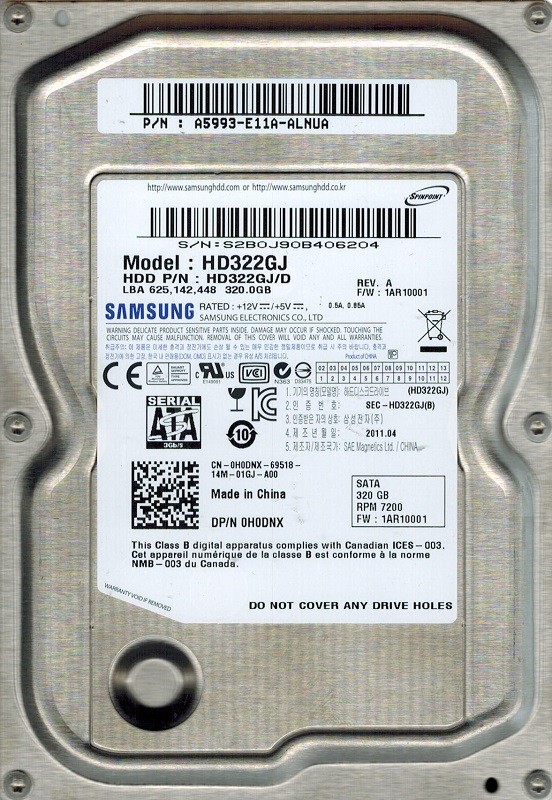 Samsung HD322GJ/D 320GB P/N: A5993-E11A-ALNUA