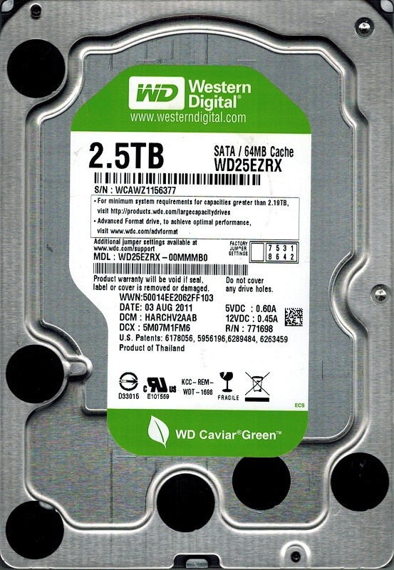 Western Digital WD25EZRX-00MMMB0 2.5TB DCM: HARCHV2AAB