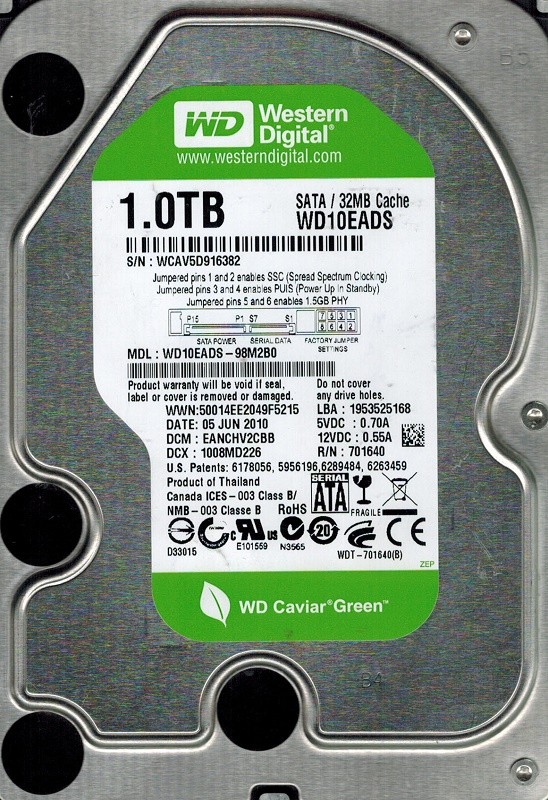 Western Digital WD10EADS-98M2B0 1TB DCM: EANCHV2CBB