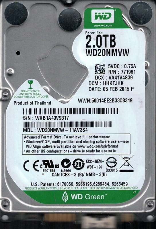 Western Digital WD20NMVW-11AV3S4 2TB USB 3.0 DCM: HHKTJHK