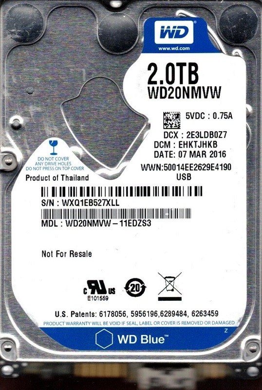 WD20NMVW-11EDZS3 DCM: EHKTJHKB WXQ1E Western Digital 2TB