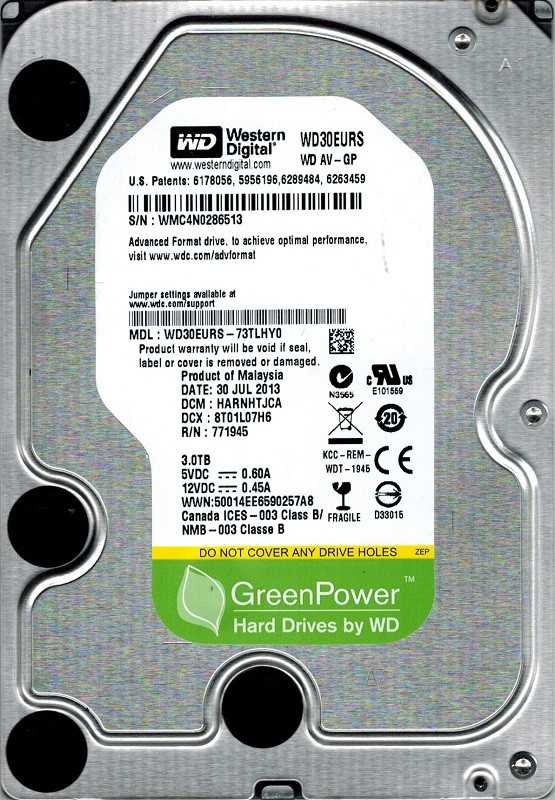 Western Digital WD30EURS-73TLHY0 3TB DCM: HARNHTJCA