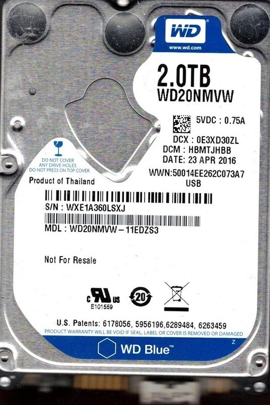 WD20NMVW-11EDZS3 DCM: HBMTJHBB WXE1A Western Digital 2TB