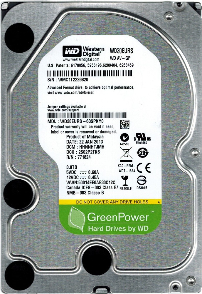 WD30EURS-63SPKY0 Western Digital DCM: HHNNHTJMH 3TB