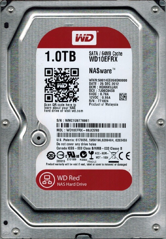 Western Digital WD10EFRX-68JCSN0 1TB DCM: HGNNKVJAH