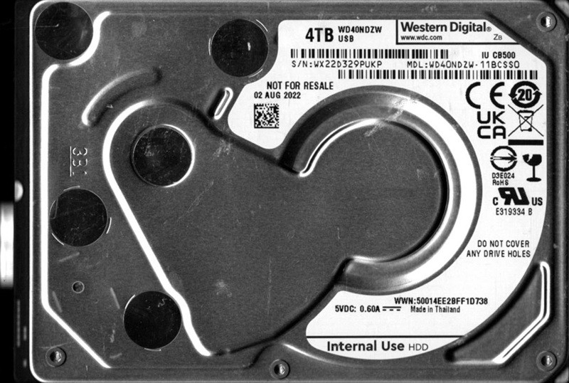 WD40NDZW-11BCSS0 USB 3.0 WX22D AUG 2022 Thailand Western Digital 4TB