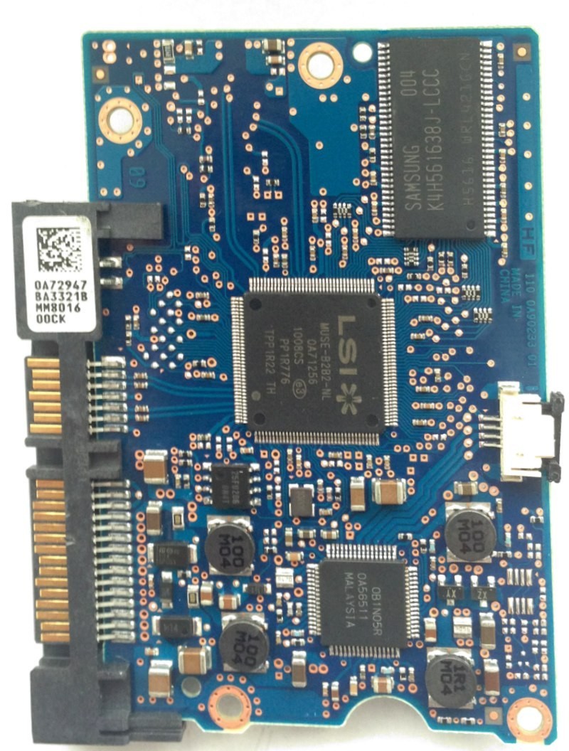 PCB HDS721010CLA332 0A72947 BA3321B P/N: 0F10982 MLC: JPT3GC Hitachi