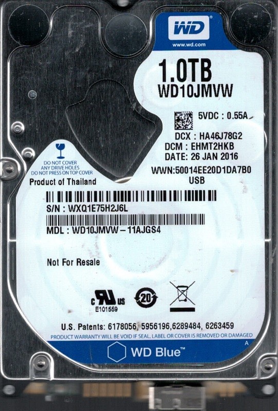 WD10JMVW-11AJGS4 DCM: EHMT2HKB WXQ1E Western Digital 1TB