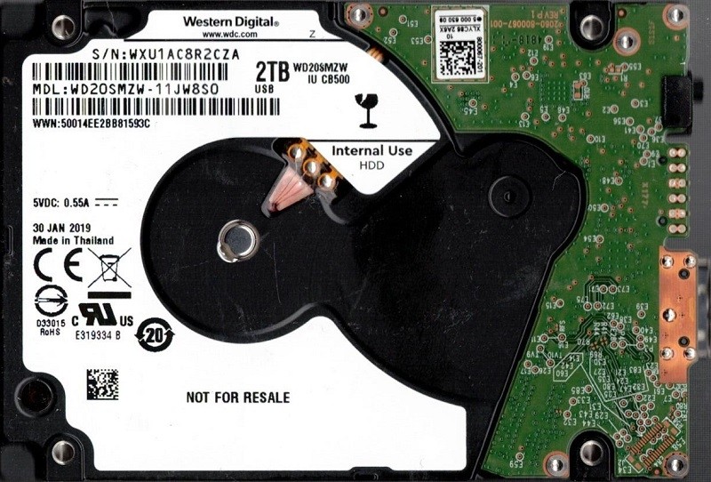 WD20SMZW-11JW8S0 WXU1A JAN 2019 Thailand Western Digital 2TB