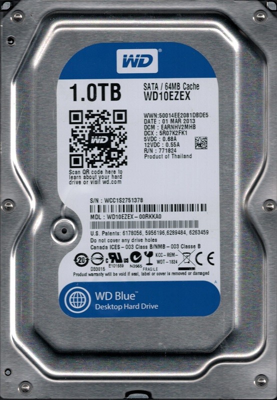 Western Digital WD10EZEX-00RKKA0 DCM: EARNHV2MHB 1TB