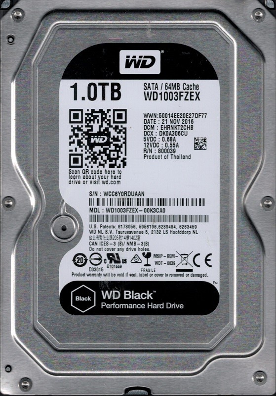 Western Digital WD1003FZEX-00K3CA0 1TB DCM: EHRNKT2CHB
