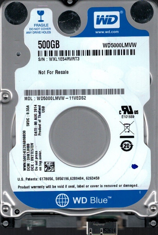 Western Digital WD5000LMVW-11VEDS2 DCM: DHKTJHBB 500GB USB 3.0