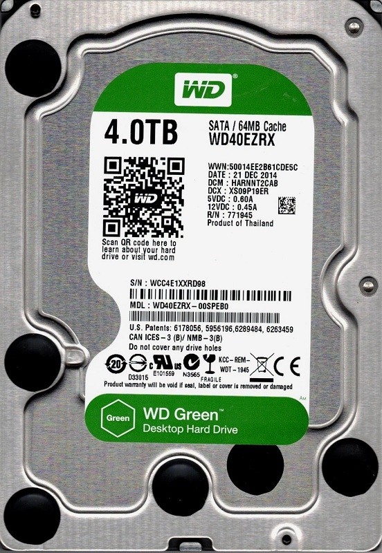 Western Digital WD40EZRX-00SPEB0 4TB DCM: HARNNT2CAB