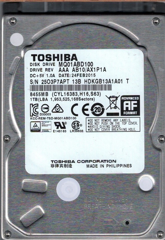 Toshiba MQ01ABD100 1TB AAA AB10/AX1P1A Philippines