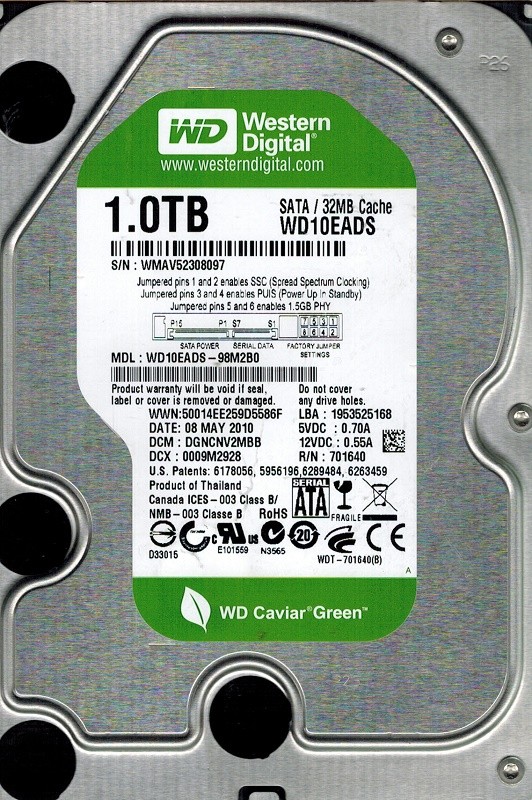 Western Digital WD10EADS-98M2B0 1TB DCM: DGNCNV2MBB