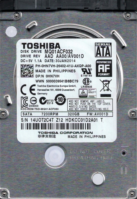 MQ01ACF032 Toshiba 320GB AAD AA00/AV001D PHILIPPINES
