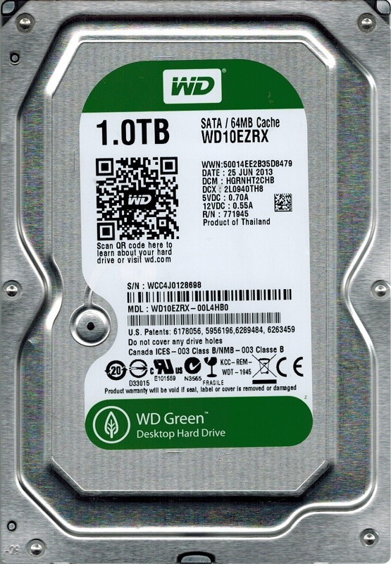 Western Digital WD10EZRX-00L4HB0 1TB DCM: HGRNHT2CHB