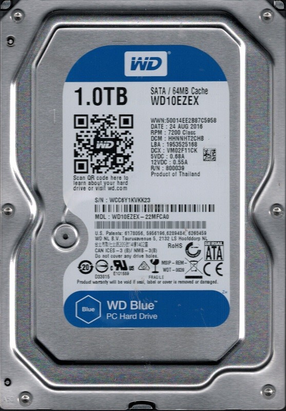 WD10EZEX-22MFCA0 DCM: HHNNHT2CHB Western Digital 1TB WCC6Y