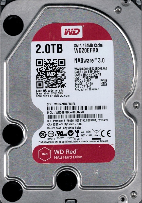 Western Digital WD20EFRX-68EUZN0 2TB NAS DCM: HANNNTJMAB WD RED