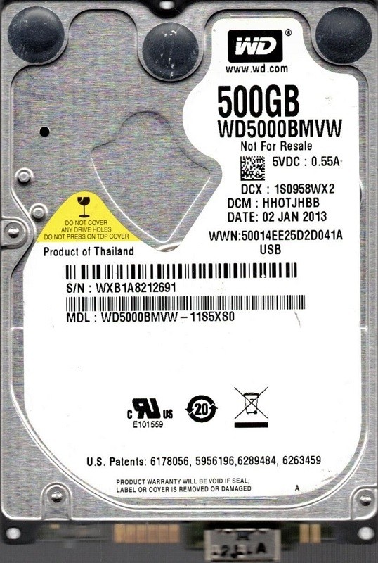 WD5000BMVW-11S5XS0 DCM: HHOTJHBB WXB1A Western Digital 500GB