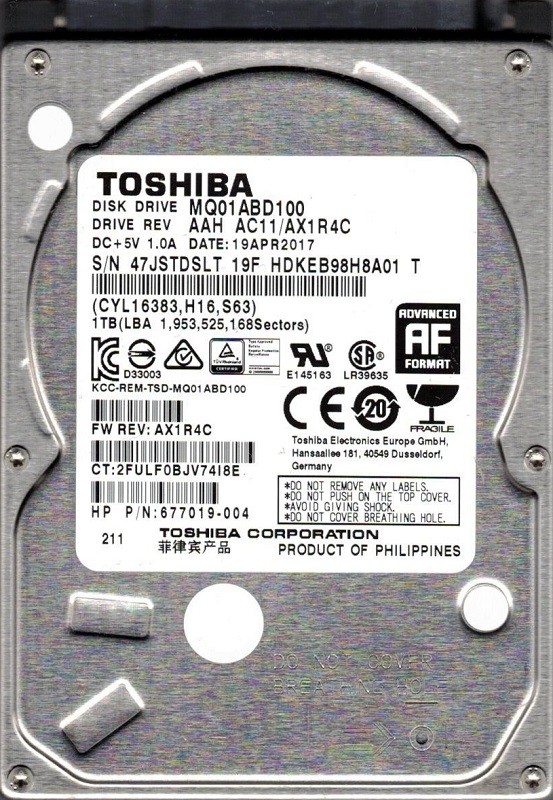MQ01ABD100 AAH AC11/AX1R4C Toshiba 1TB