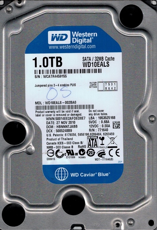 Western Digital WD10EALS-002BA0 1TB DCM: HBNNNTJABB