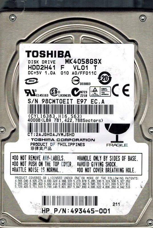 Toshiba MK4058GSX 400GB HDD2H41 F VL01 T PHILIPPINES