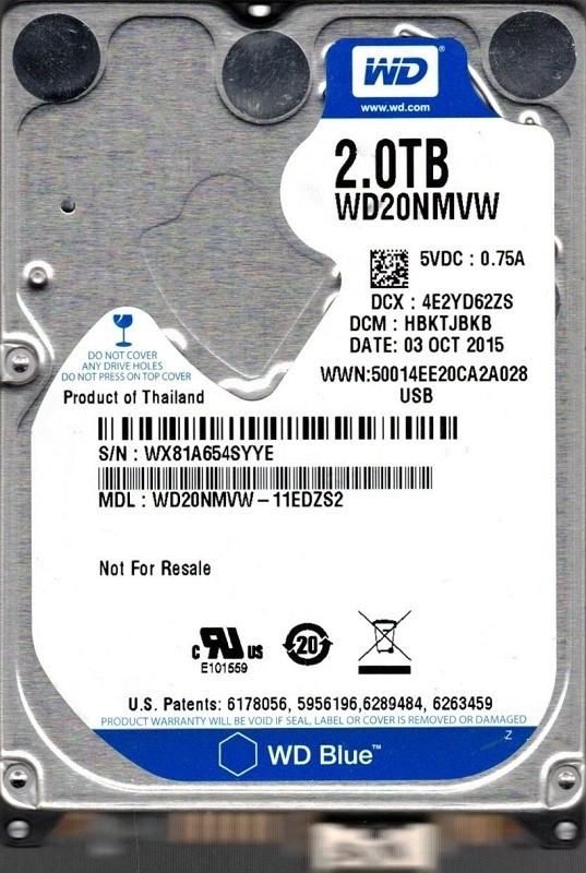WD20NMVW-11EDZS2 DCM: HBKTJBKB WX81A Western Digital 2TB