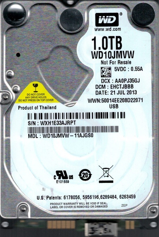 Western Digital WD10JMVW-11AJGS0 1TB USB 3.0 DCM: EHCTJBBB
