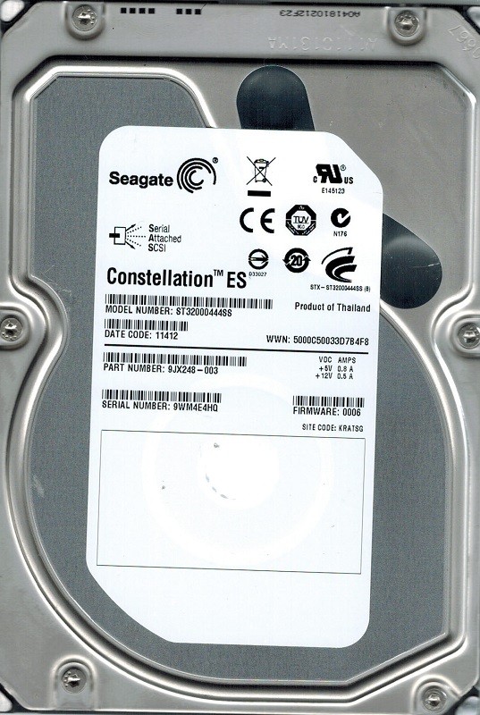 Seagate ST32000444SS P/N:9JX248-003 F/W: 0006 2TB KRATSG SAS