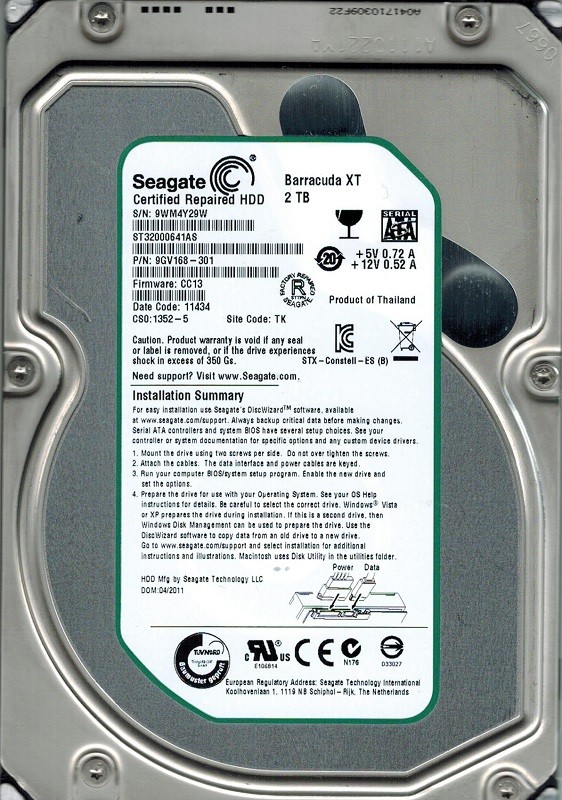 Seagate ST32000641AS F/W: CC13 P/N: 9GV168-301 2TB TK
