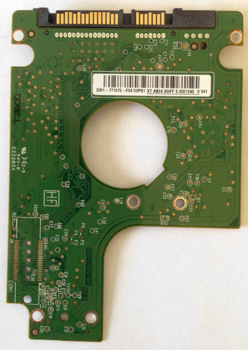 PCB WD2500BEVT-24A23T0 Western Digital 250GB 2061-771672-F04 03PD1 
