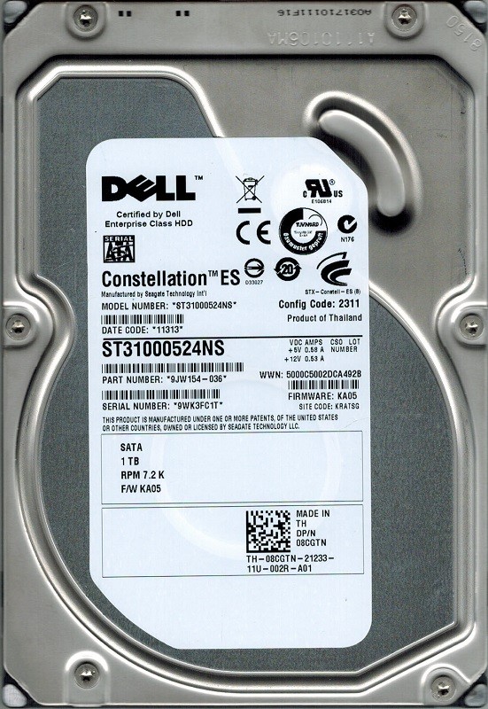 Seagate ST31000524NS P/N: 9JW154-036 F/W: KA05 1TB KRATSG