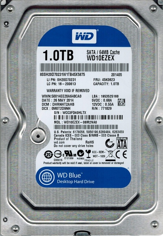 WD10EZEX-08M2NA0 Western Digital 1TB DCM: DHRNHT2AHB