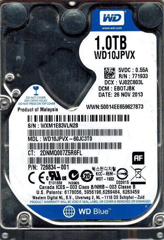 Western Digital WD10JPVX-60JC3T0 1TB DCM: EBOTJBK