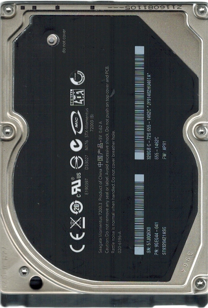 Seagate ST9320421ASG P/N: 9GEG44-041 F/W: AP81 320GB MAC 655-1462C
