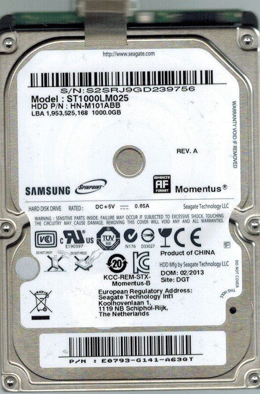 Samsung ST1000LM025 P/N: E0793-G141-A63QT 1TB Seagate 