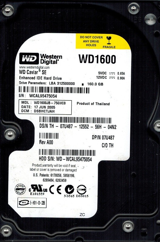 Western Digital WD1600JB-75GVC0 160GB DCM: DSBHCTJAH