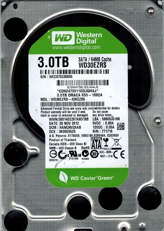 Western Digital WD30EZRS-42KEZB0 3TB DCM: HANCNV2AAB