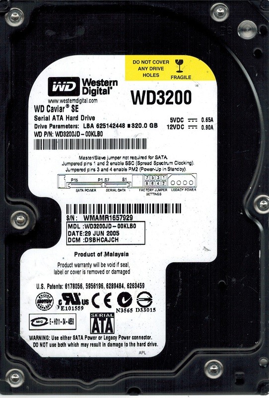 Western Digital WD3200JD-00KLB0 320GB DCM: DSBHCAJCH