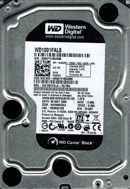 Western Digital WD1001FALS-75J7B0 1TB DCM: HARNNV2CA