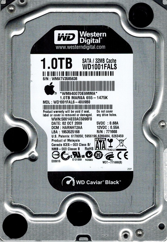 Western Digital 1TB WD1001FALS-40U9B0 DCM: HARNHT2AA