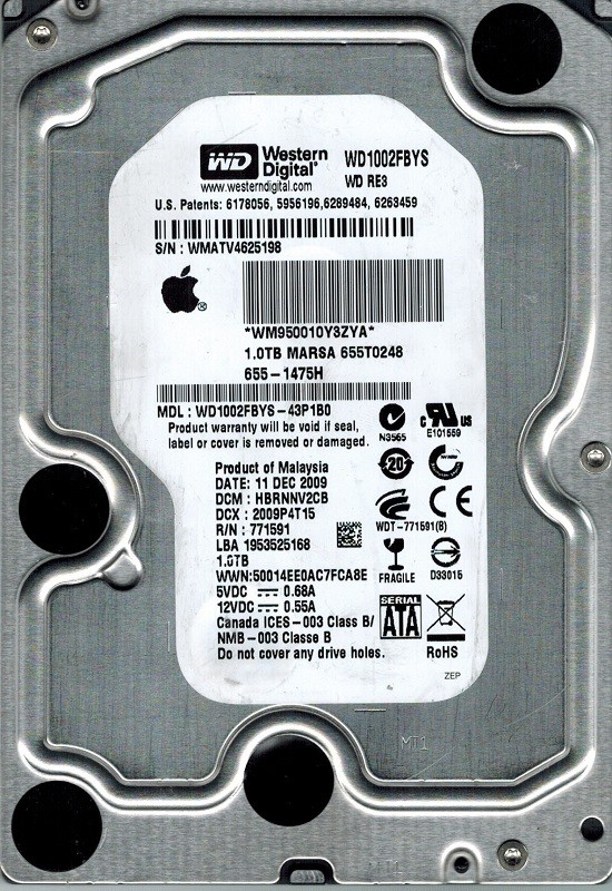 Western Digital WD1002FBYS-43P1B0 1TB DCM: HBRNNV2CB