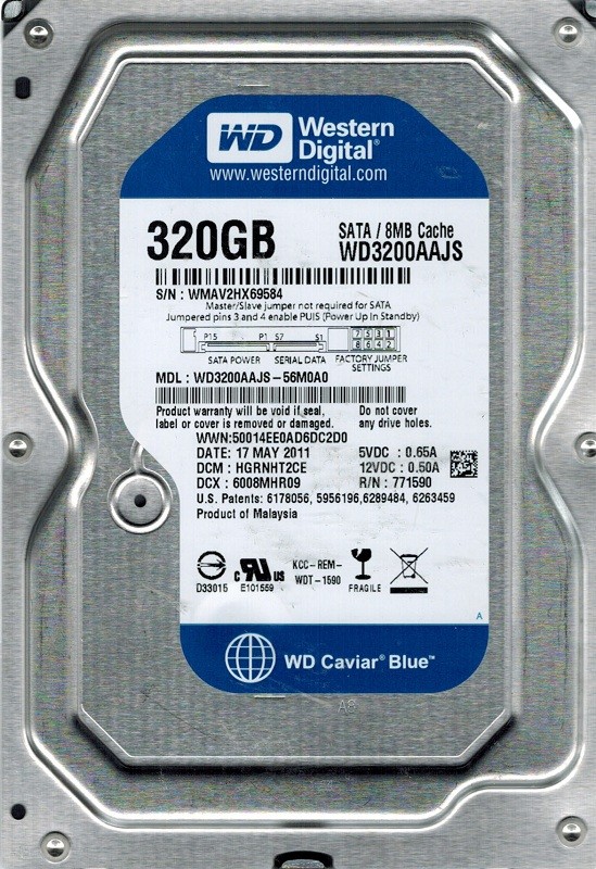 Western Digital WD3200AAJS-56M0A0 320GB DCM: HGRNHT2CE