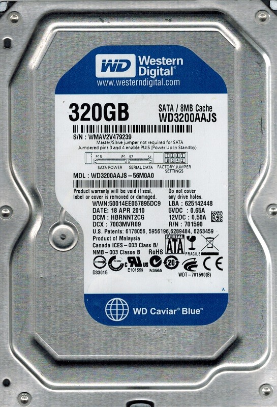 WD3200AAJS-56M0A0 Western Digital DCM: HBRNNT2CG 320GB