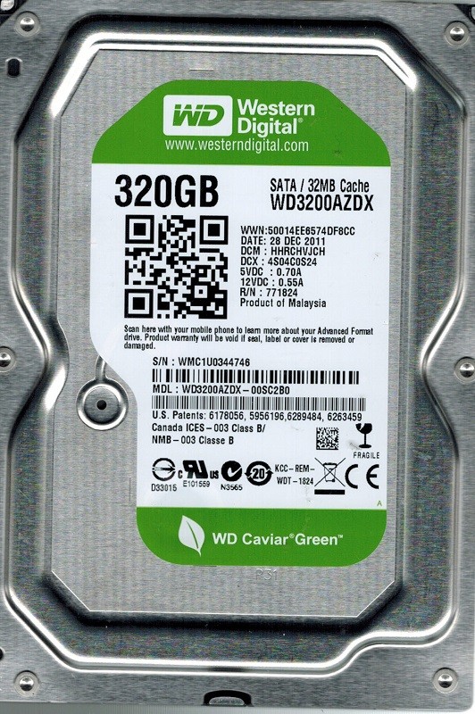 Western Digital WD3200AZDX-00SC2B0 320GB DCM: HHRCHVJCH
