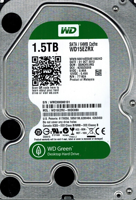 Western Digital WD15EZRX-00DC0B0 1.5TB DCM: DGNCKVJMG