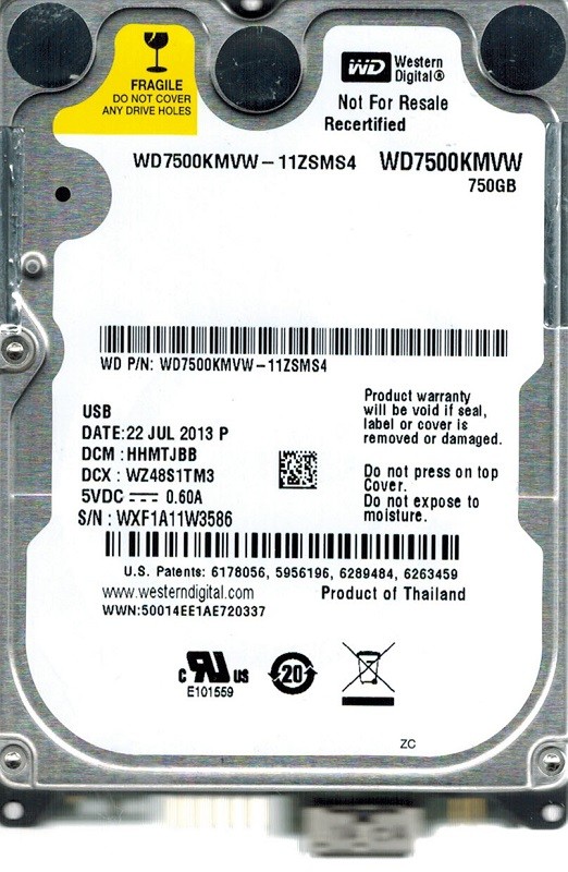WD7500KMVW-11ZSMS4 Western Digital DCM: HHMTJBB USB 3.0 750GB